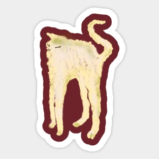 Cute kitten, cute sleeping cat, cat yawns and stretches Sticker